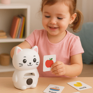 kid playing with a cute toy it will improve brain power and education skill